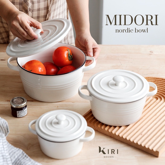 《KIRI》MIDORI Nordic Ceramic Bowl Mangkok Mangkuk Saji Keramik Panci