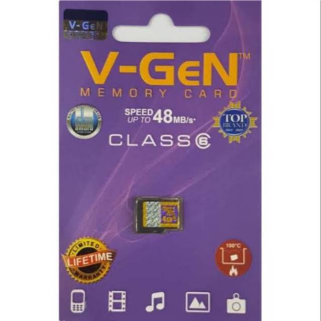 MEMORY CARD VGEN 4GB CLASS 6 ORIGINAL