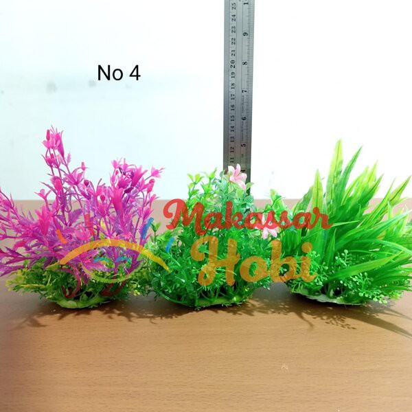 Tanaman Hias No 4 Hiasan Dekorasi Aksesoris Aquarium Akuarium Plastik