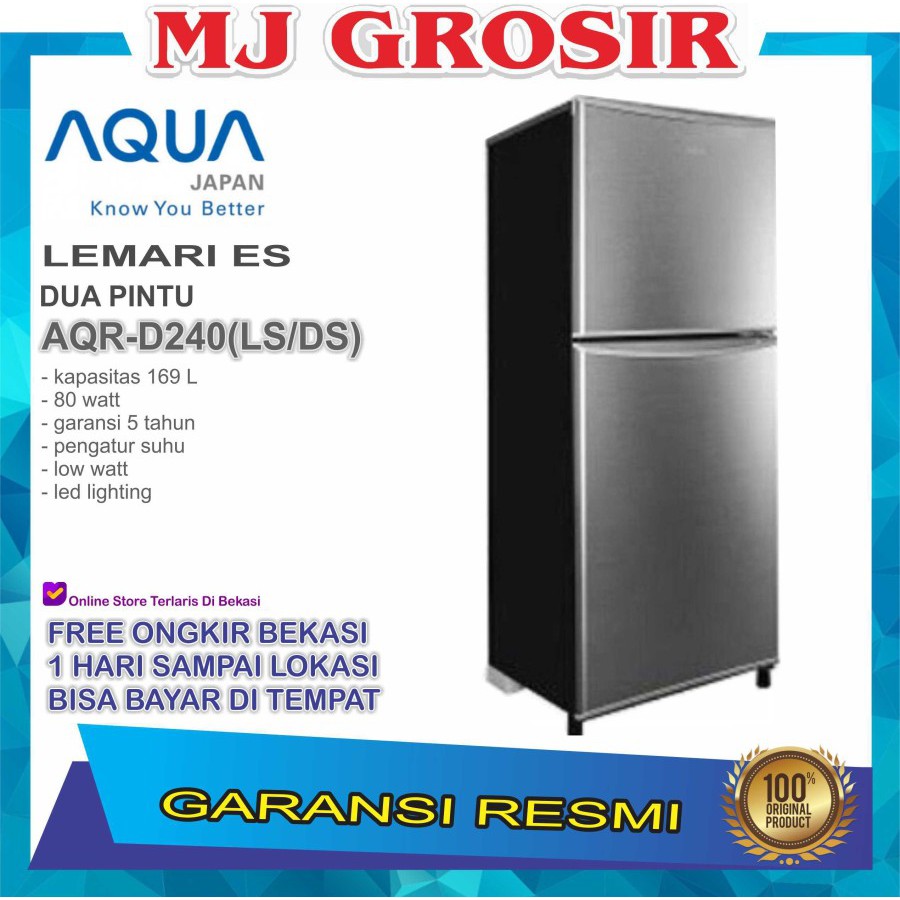 Kulkas Aqua Japan Aqrd 240 Lemari Es 2 Pintu Aqrd240 Low Watt Shopee Indonesia