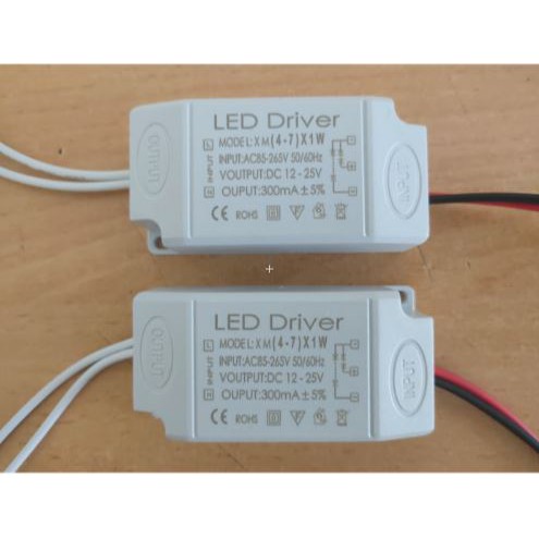 LED Driver Casing Plastik (4-7)*1W/1 Watt 300 mA