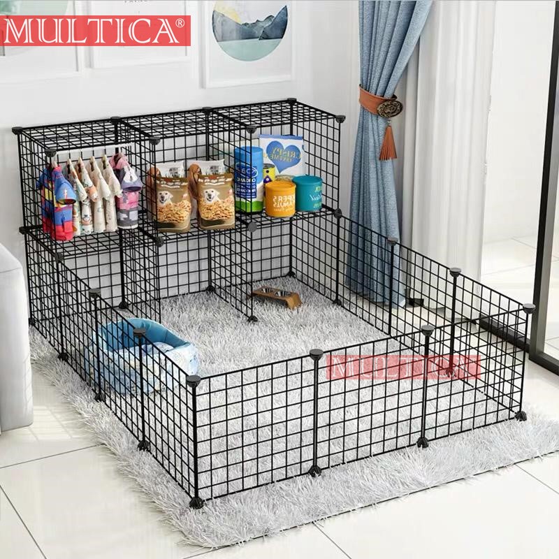 Image of Multica Kandang Anjing Kucing Kelinci Portable Besi Model Kandang Hamster Burung Pagar Besi DIY #0