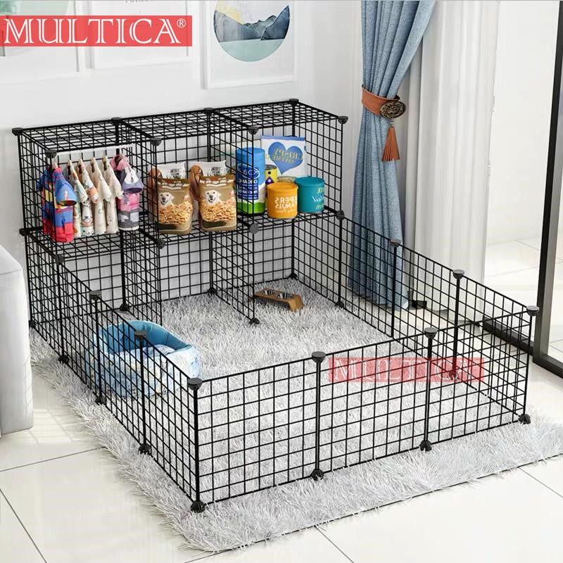 Multica Kandang Anjing Kucing Kelinci Portable Besi Model Kandang Hamster Burung Pagar Besi DIY