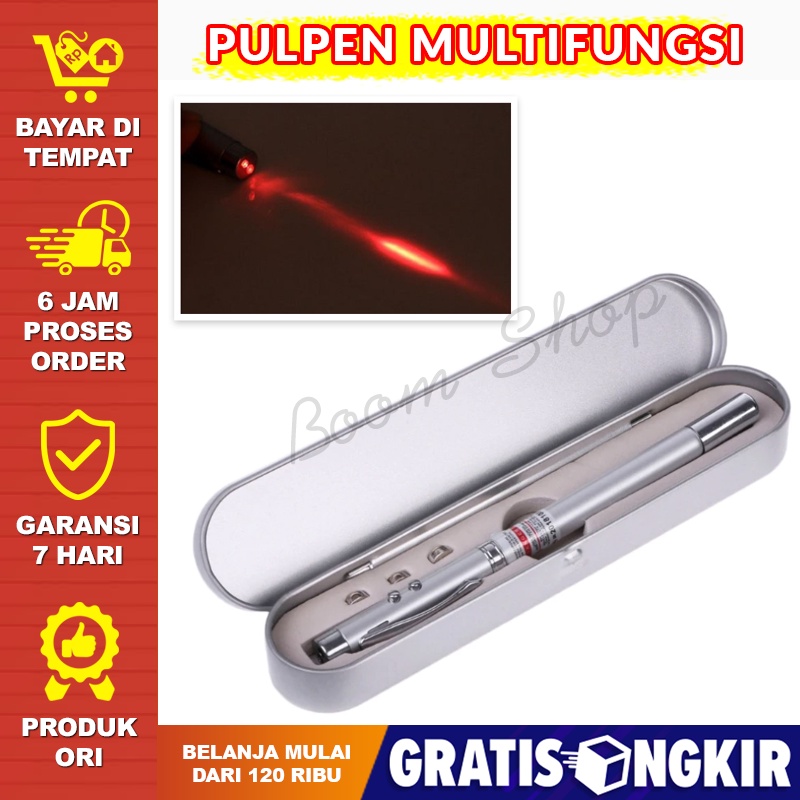 

BISA COD - 5 in 1 Pulpen Unik Multifungsi Laser Pointer Presentasi Senter Stik Komando