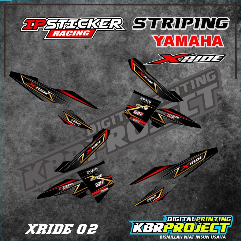 (cod) stiker motor - striping x ride - motor yamaha - motor - x ride 115 - sticker variasi - Racing