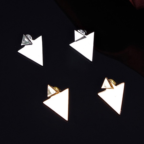 Hu Hu Hu Hu Hu Alat Bantu Pasang Kacamata♡ 1 Pasang Anting Tusuk Asimetris Bentuk Segitiga Untuk Wanita