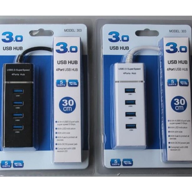 USB HUB 4 PORT USB HUB 2.0 High Speed HUB 4 Port 8 Inch Cable - 4 SLOT USB