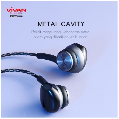 Headset VIVAN Q12 Full Bass Konektor L HANDSFREE GARANSI RESMI