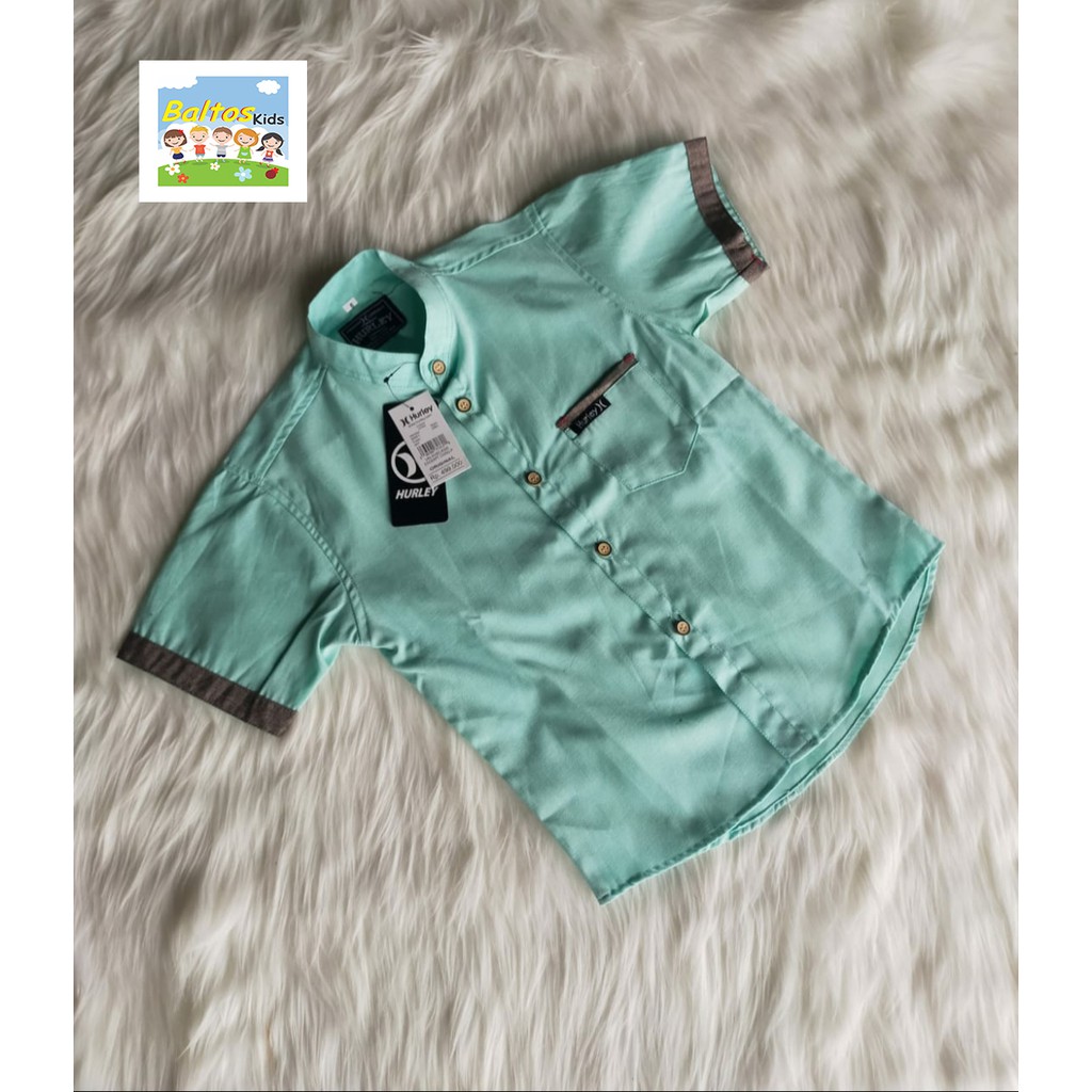 BALTOSKIDS KEMEJA POLOS ANAK LENGAN PENDEK SIZE 1-5 TAHUN KATUN OXFORD-5