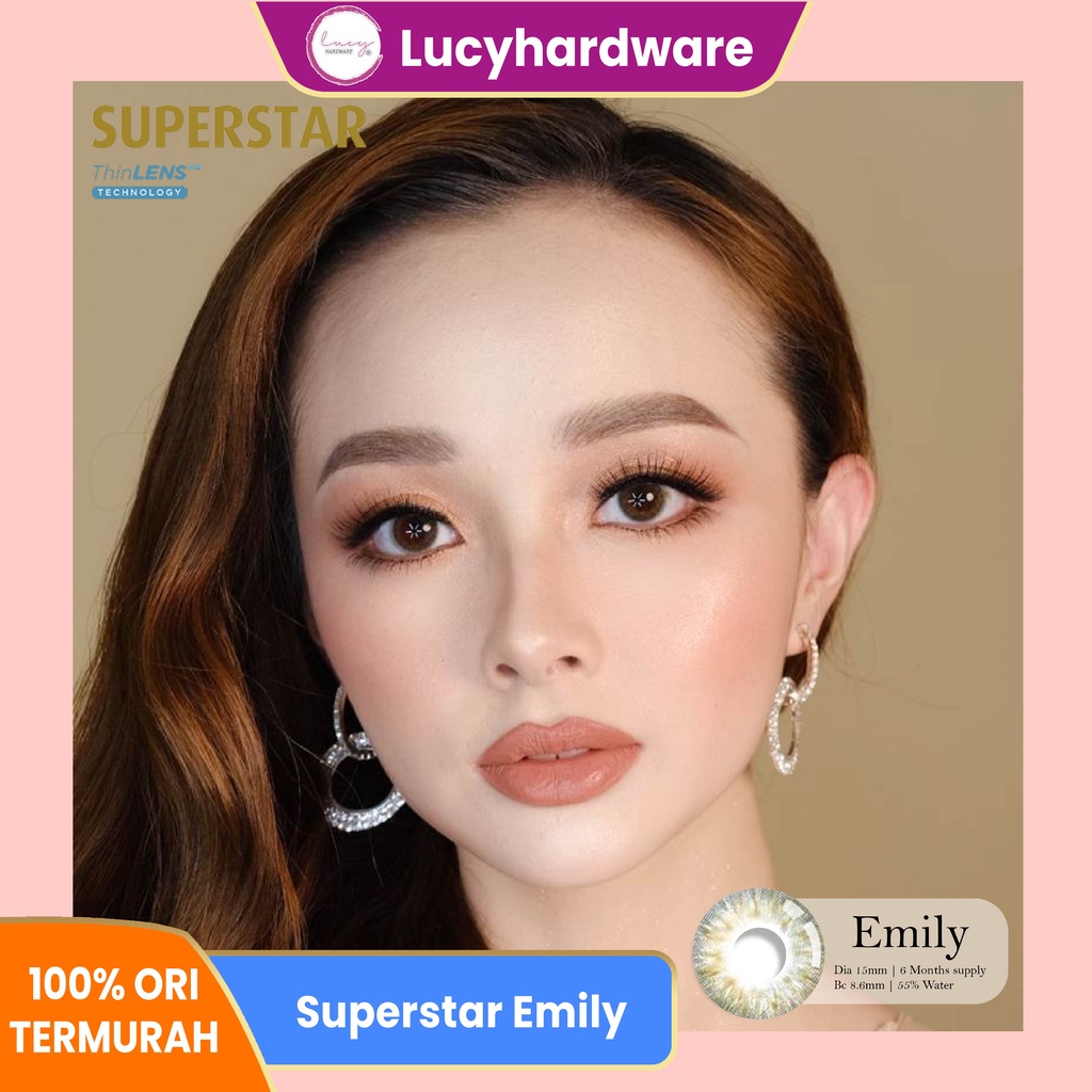 [PILIH LOKAL] BUY 1 FREE 6 ITEM Superstar Emily softlens warna bulanan