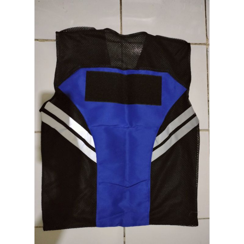 ROMPI SAFETY BIRU BAHAN TASLAN SAMPING JARING BERLOGO K3 BENDERA