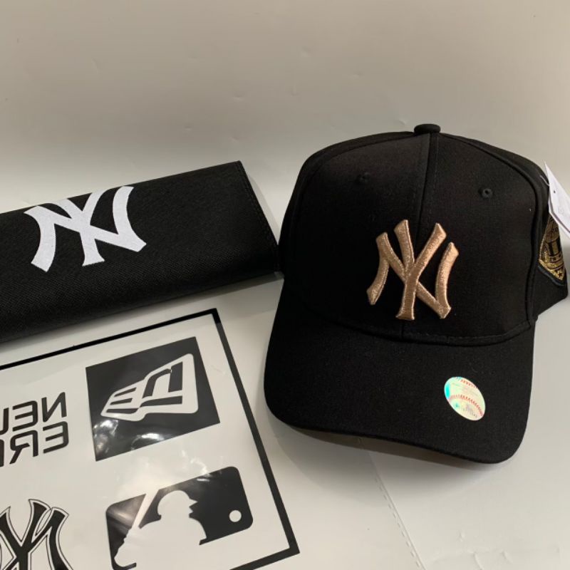 Topi Baseball MLB New York Bordir Yankes Basic Full Black Original