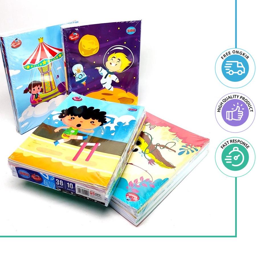 

WOW MURAH 10pcs Buku Tulis SIDU Garis 38lembar / 1pack Buku Tulis SIDU 38lembar L9S***