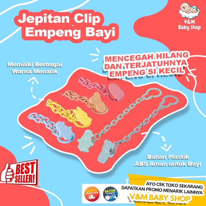 VnM016 | Tali Rantai Klip Pengikat Empeng Dot Bayi / Jepitan Clip Empeng Bayi / Perlengkapan Bayi