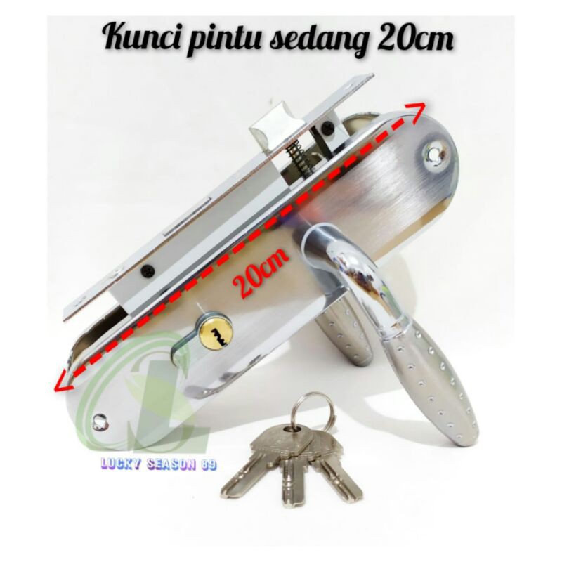 KUNCI PINTU SET SEDANG 20 CM/HANDLE PINTU SEDANG/KUNCI PINTU