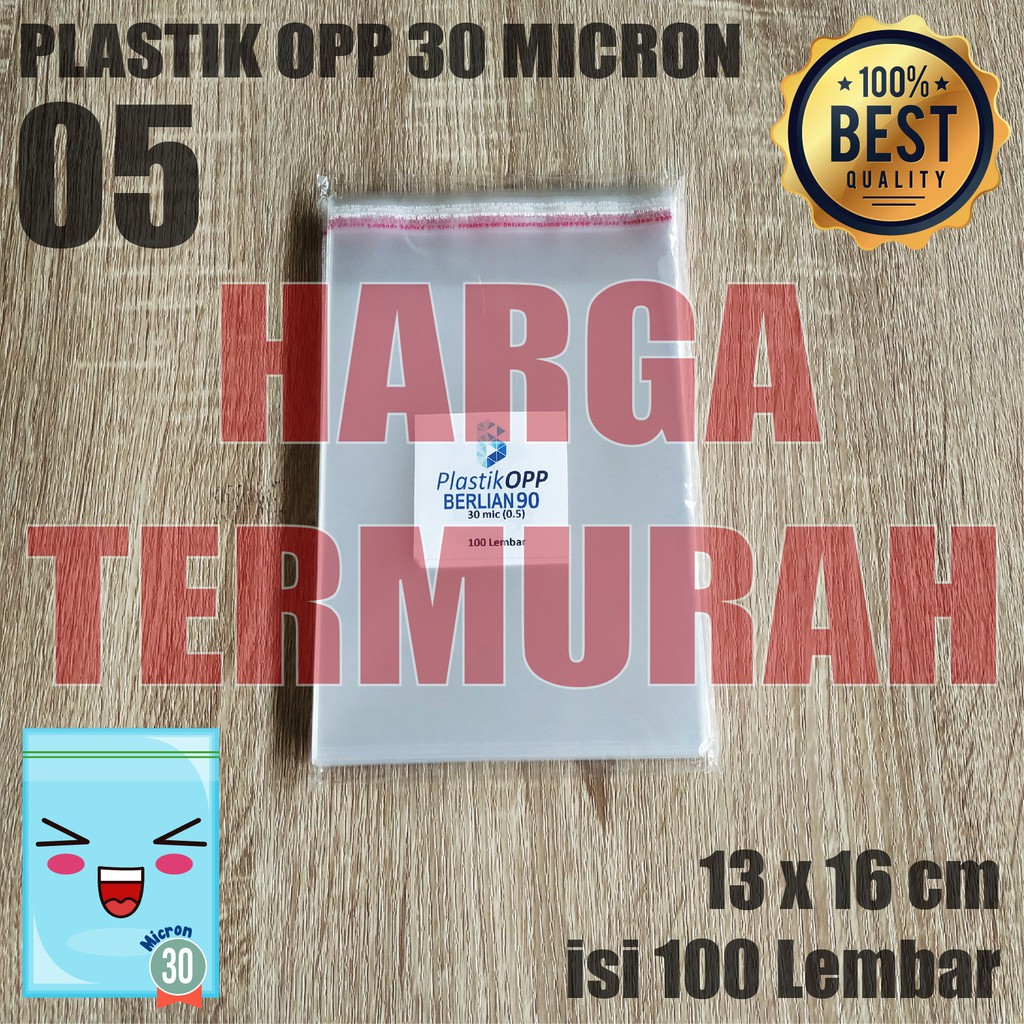 

PLASTIK OPP TEBAL 13 x 16 cm 30 Micron (0,5) PLASTIK KEMASAN / PLASTIK ROTI