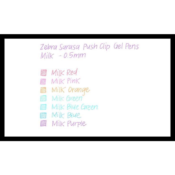 

Zebra Sarasa Milk Color Pen Set 8 Milk Colors