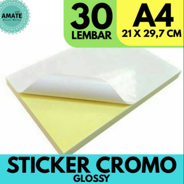  Kertas  Stiker  Cromo Glossy  A4 30 Lembar Shopee Indonesia