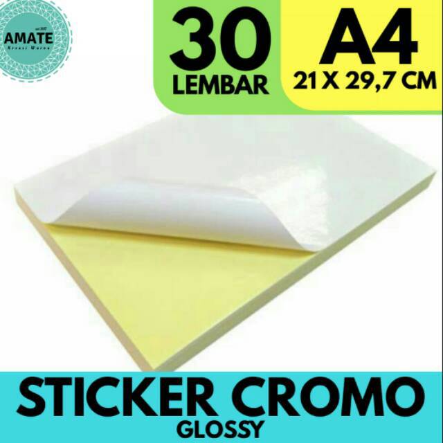  Kertas  Stiker  Cromo Glossy A4 30 Lembar Shopee Indonesia