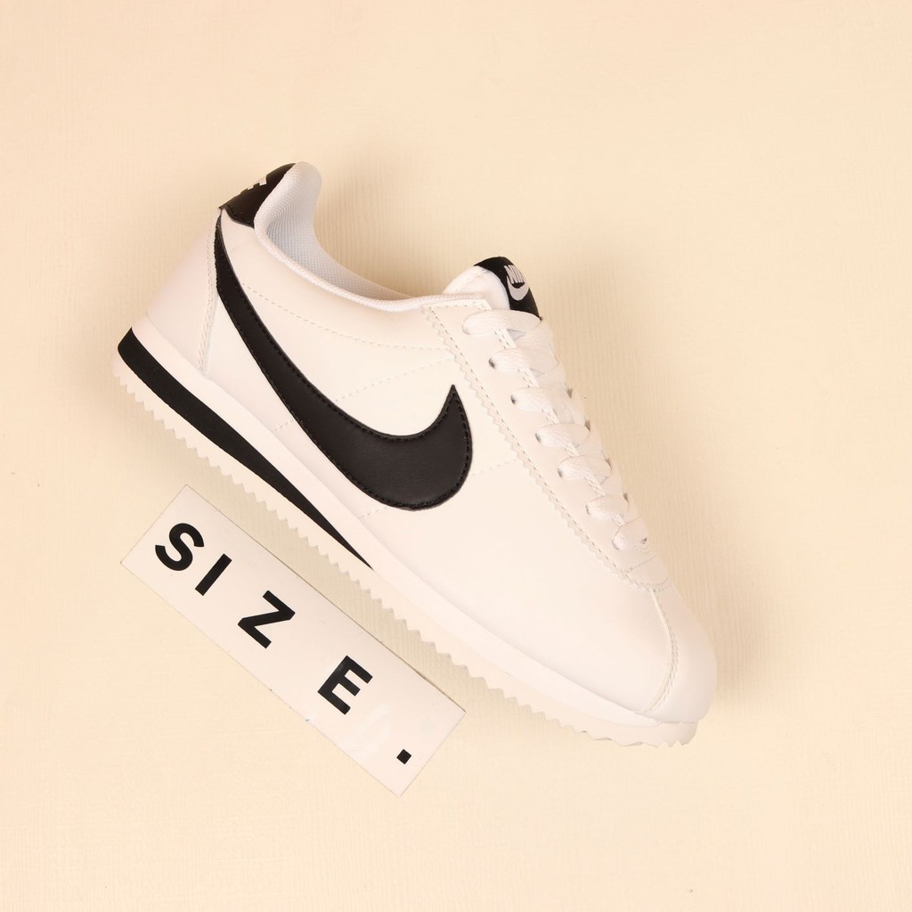 Nike Cortez Leather White Black Swoosh