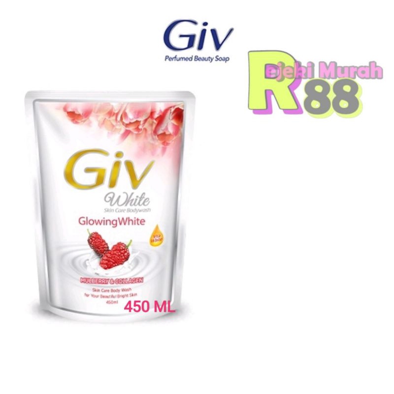 Giv Body Wash Glowing White Mulberry &amp; Collagen Pouch 450ml