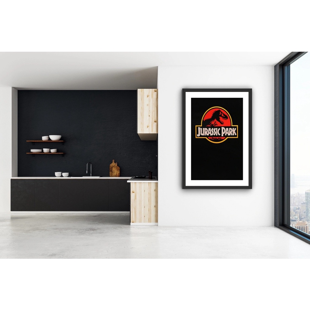 Poster Bingkai / Hiasan Dinding / Poster Film / Jurassic Park - 746