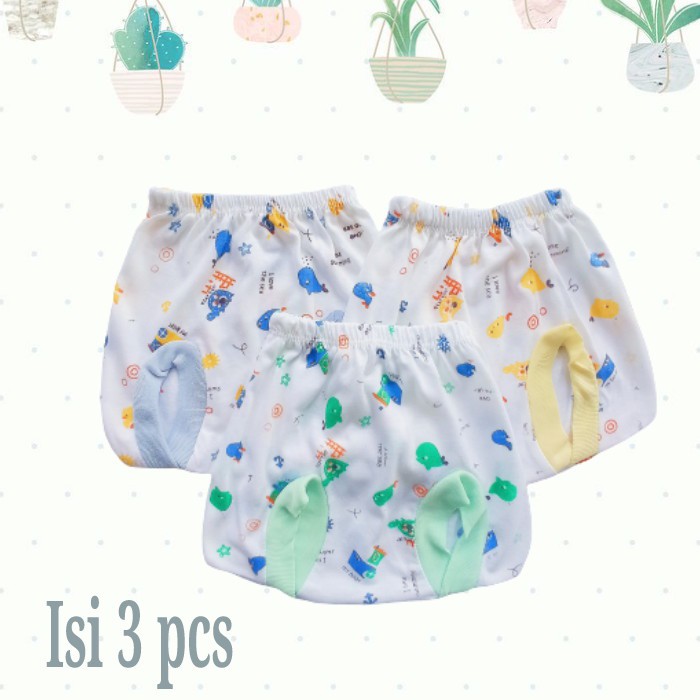 3 Pcs Celana Pop Bayi Print || Celana Kacamata Bayi  Print