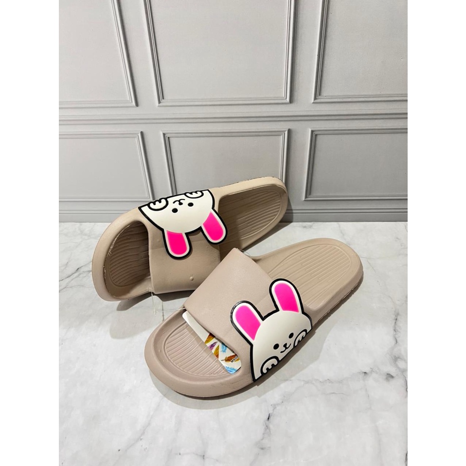 YK5031-1 Sandal Selop Wanita Dewasa Remaja / Sandal Slide Motif Kelinci Merek Inkayni Size 36-40