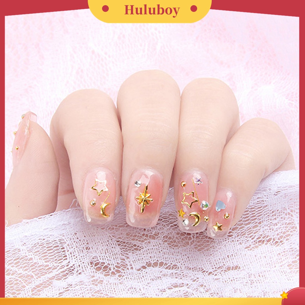 Huluboy Huluboy♡ Stiker Kuku Desain Bulan Bintang 3D Untuk Dekorasi Nail Art