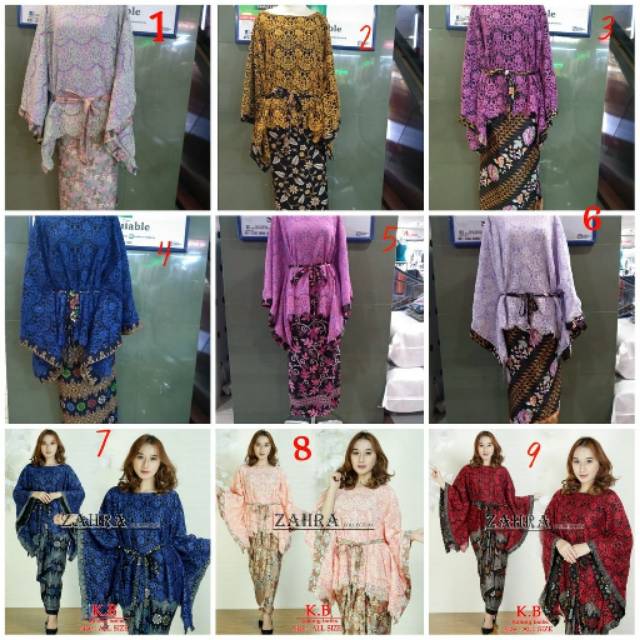 Realpict Kebaya Kalong Beltis bahan brukat + rok lilit bahan katun batik silk