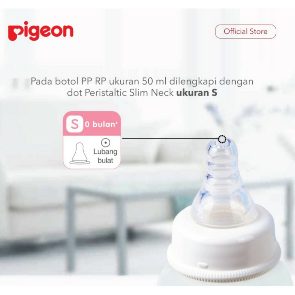 Botol Susu Newborn Pigeon / Botol Susu Bayi Baru Lahir Bisa Untuk Prematur Nipple S / Botol Pigeon Peristaltic 50ml / Pigeon Nursing Newborn Baby Botol Susu Bayi Baru Lahir