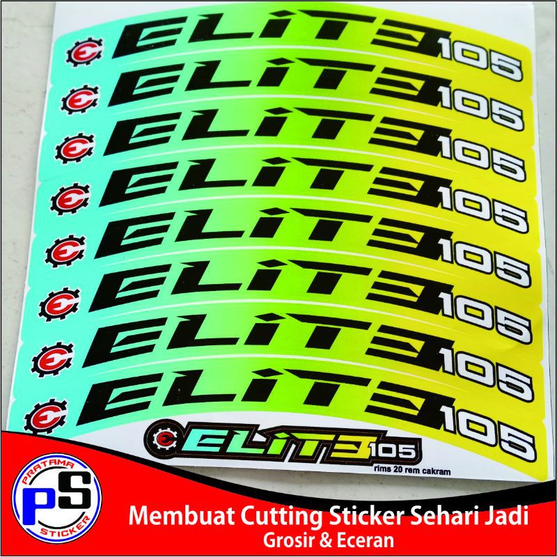 Sticker Decal Rims 20 Elite rem cakram sepeda minion