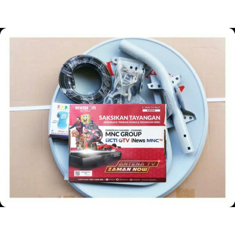 Parabola kuband 45cm lengkap receiver k-vision cartenz k2000