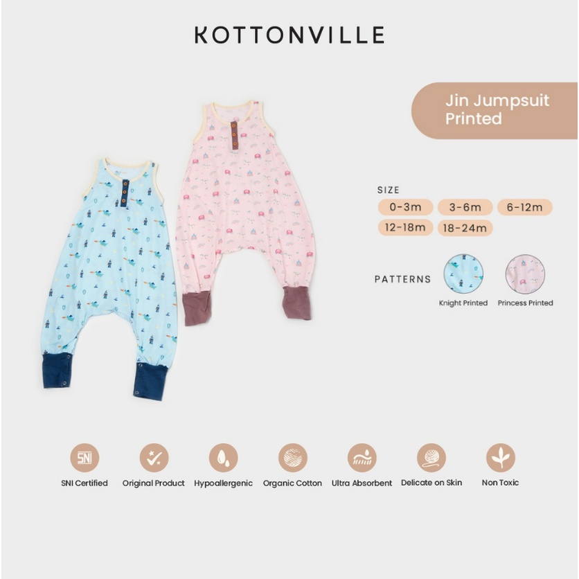 Kottonville - Essentials Jin Jumpsuit 0M - 2Y Printed and Solid Color Motif Jumpsuit Kutung Unisex CBKS