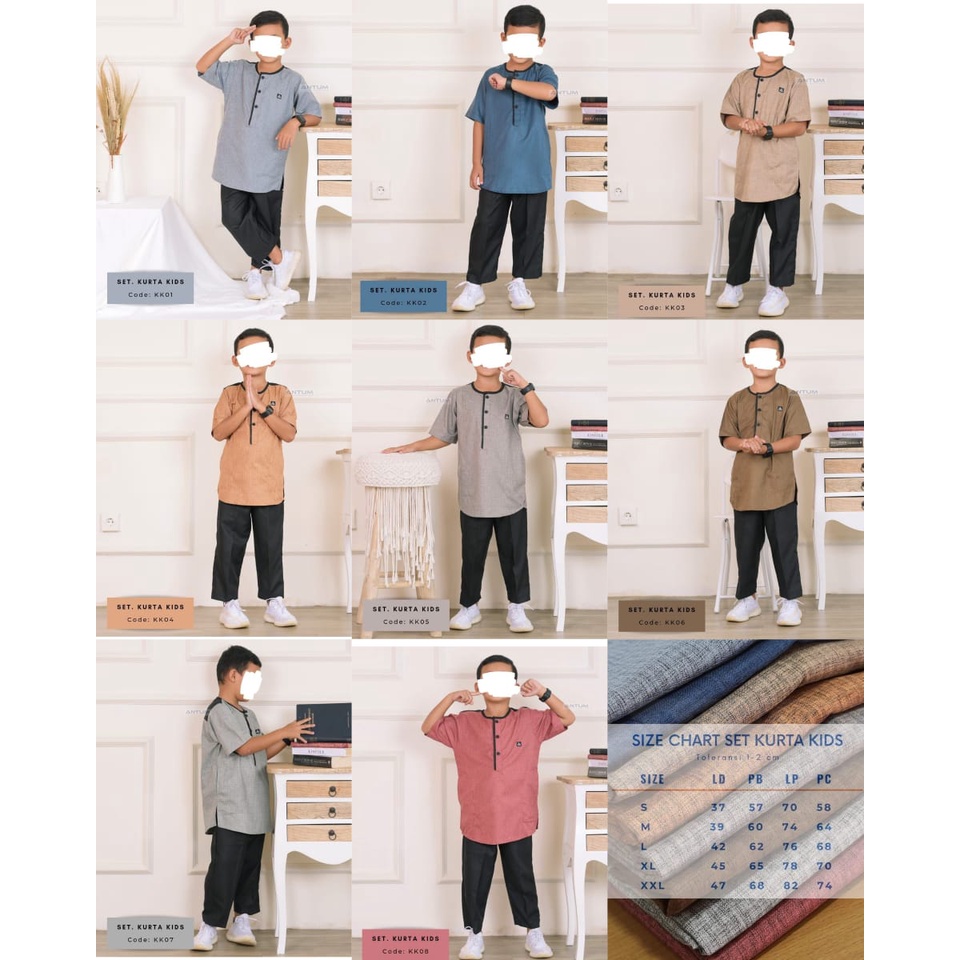 Antum Setelan Kurta Kids Toyobo 2-12 Tahun