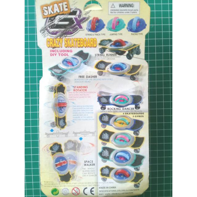 [Obral] Set Finger Board SkateBoard Gyro 3in1 (Gasing Fingerboard Skateboard Gyro)