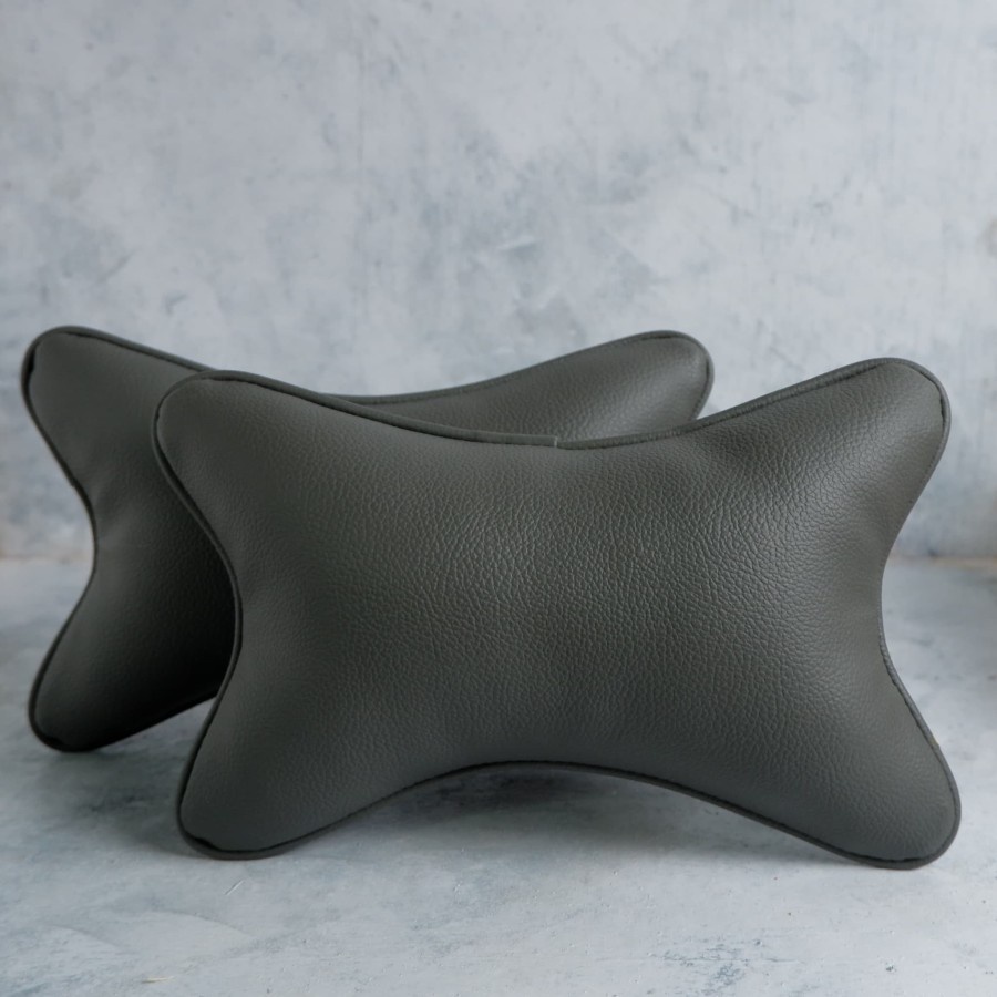 Karlo Bantal Premium Leher Kepala Mobil Basic Grey Abu Abu