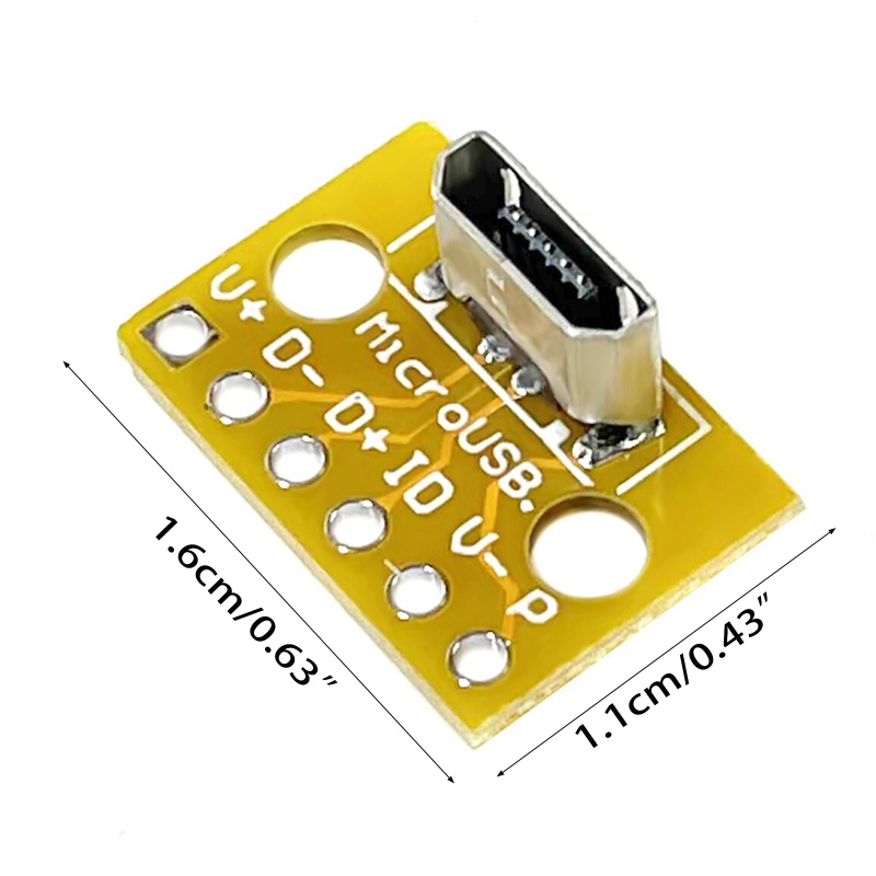 Btsg Vertikal Micro USB Connector PCB Board Konektor Adaptor Las PCB Perempuan Aksesoris Komputer Interconnects Prop