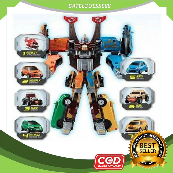 (B88)Promo Sale Tobot Athlon Mini Giga 7 Transformer Combine 7 Cars In 1 Robot Car Tobot Giga 7