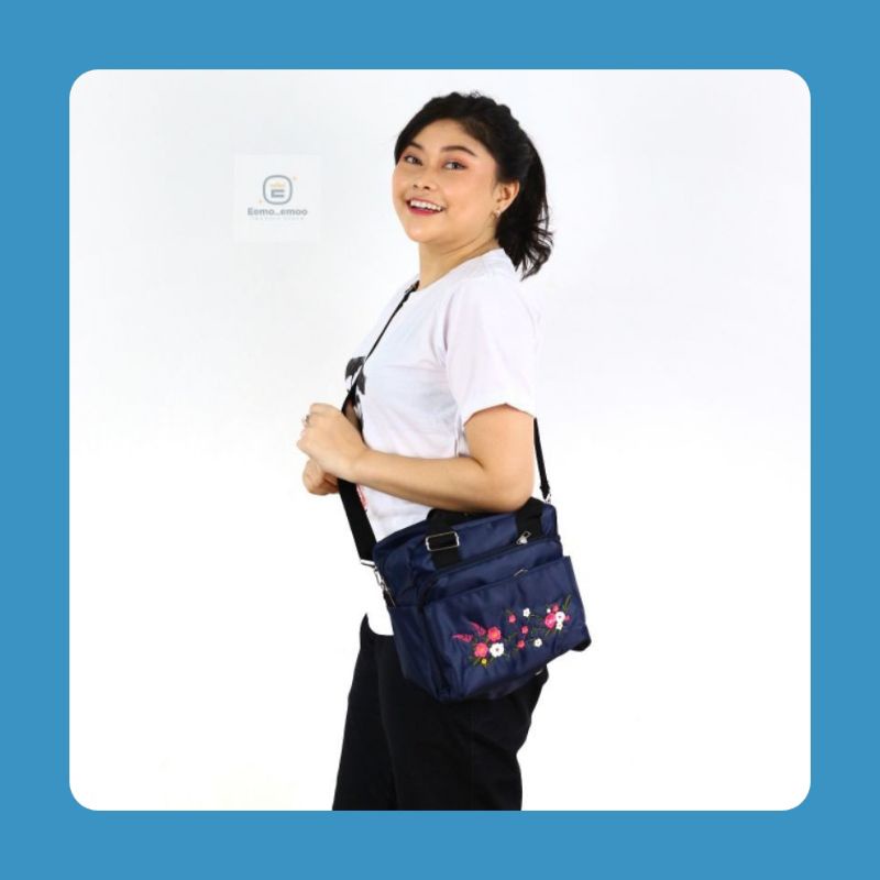 Tas 3in1 Bordir Flower Tas Gendong Tas Wanita Flower EMOEMO