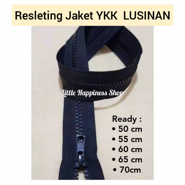 Resleting Jaket YKK Hitam (Lusinan)