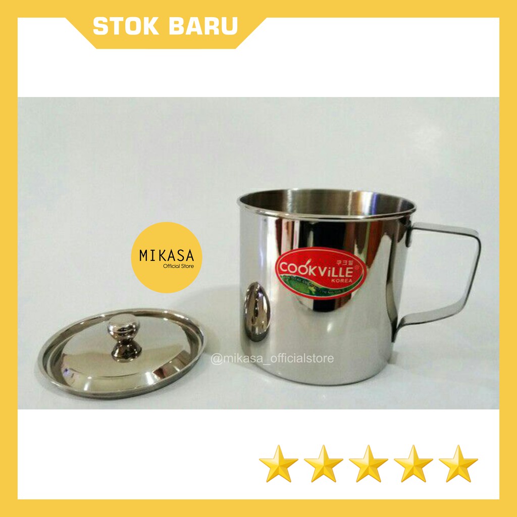 COOKVILLE Mug Gelas Stainless Steel Korea + Tutup