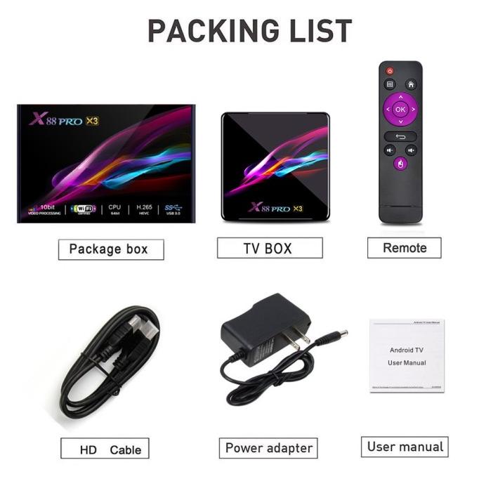 X88 Pro X3 Android 9.0 Tv Box Amlogic S905X3 Quad Core 5G Yrm5I3Ci5B