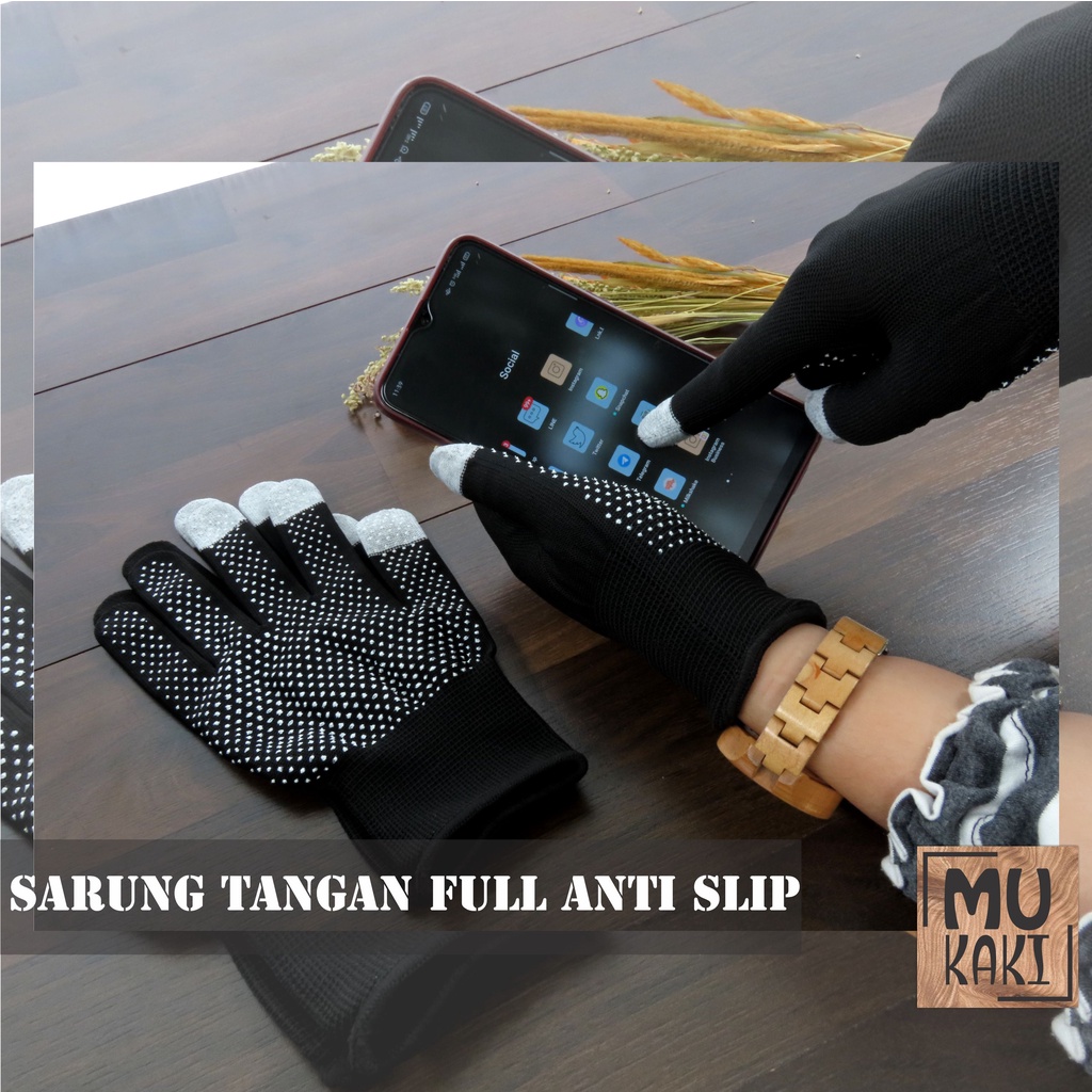 Sarung Tangan Dewasa Touch Screen Dengan Anti Slip Mukaki