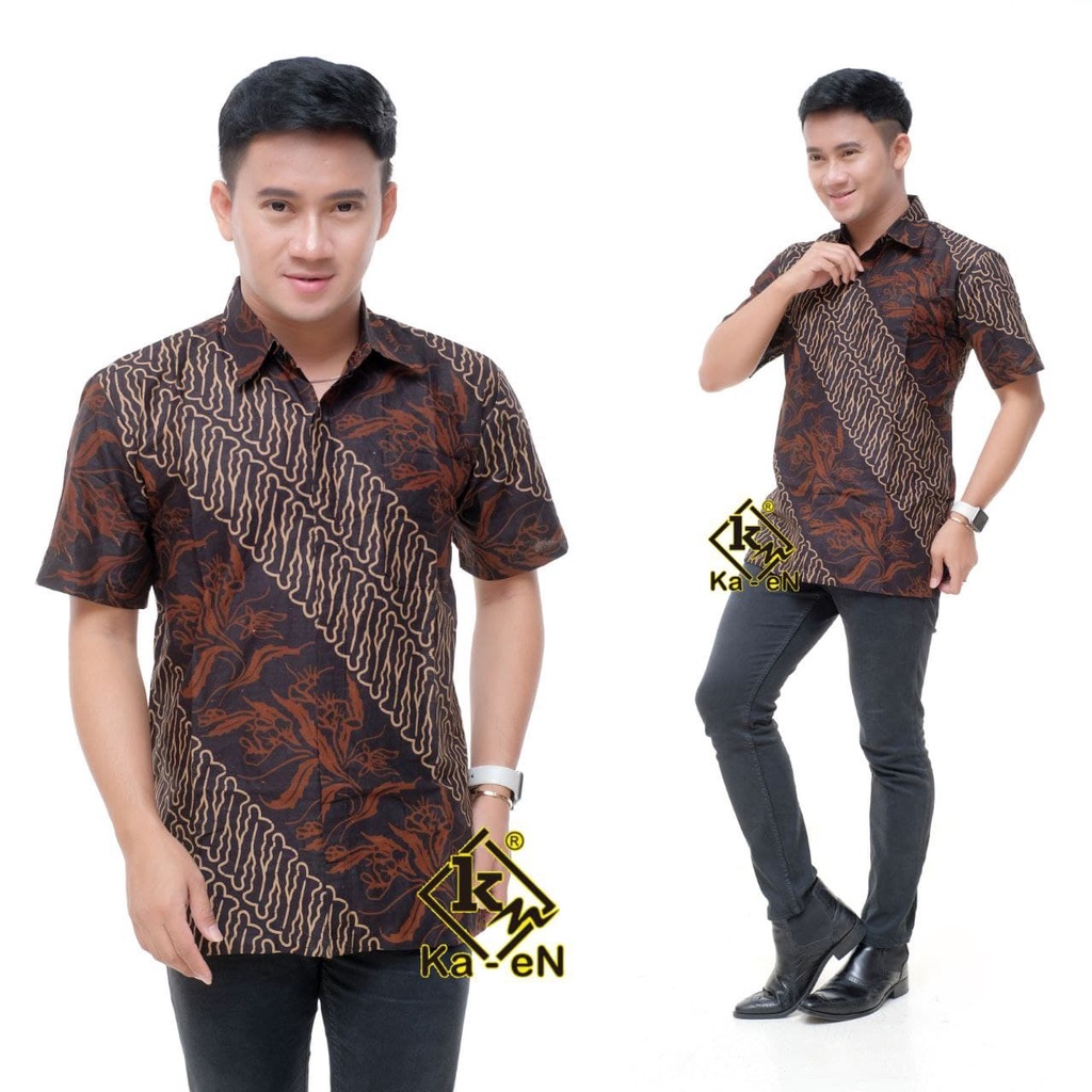 Pakaian Batik Formal Kasual Pria Keren Premium / Baju Batik Seragaman Resepsi Nikahan Pria Kekinian-A