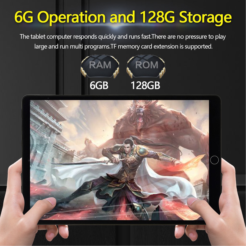 Tablet Asli Baru 6G + 128GB Android 8.0 Tablet Bluetooth 10 inti Layar HD WIFI SIM 8800mAh