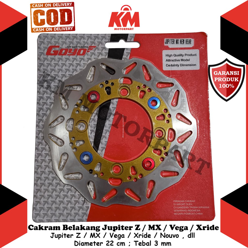 Cakram Belakang Mx Jupiter Z Vega ZR Xride Nouvo Piringan Rem Discbrake 4 lubang baut Anti Karat