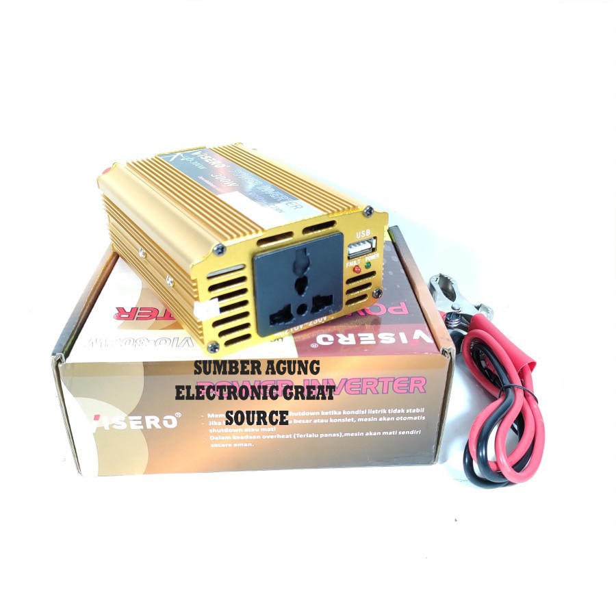 Visero Power Inverter Pegubah Arus DC 12V ke AC 230V Tembaga Murni Bag