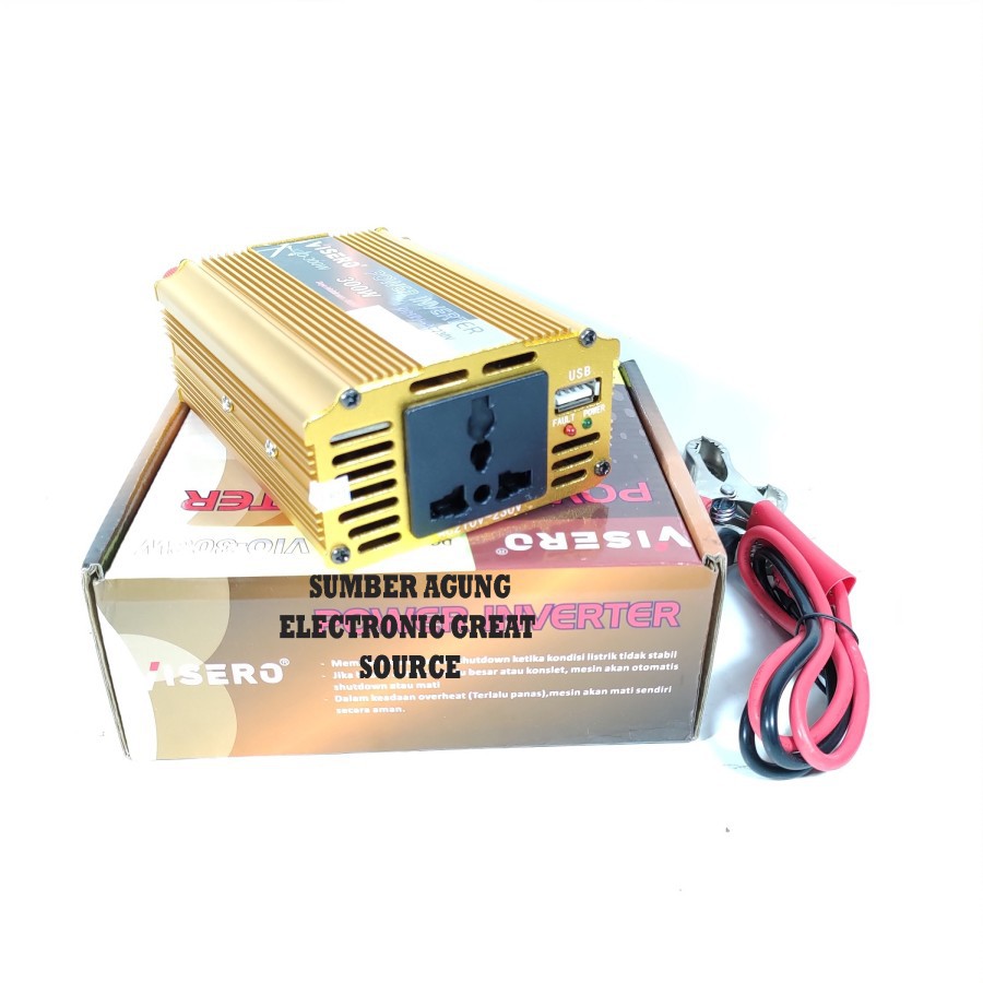 Visero Power Inverter Pegubah Arus DC 12V ke AC 230V Tembaga Murni Bag