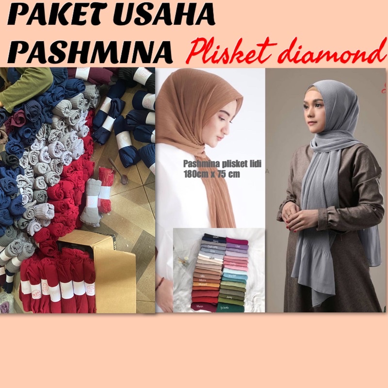 (100rb dapat 5pcs)paket usaha pashmina plisket 180x75cm